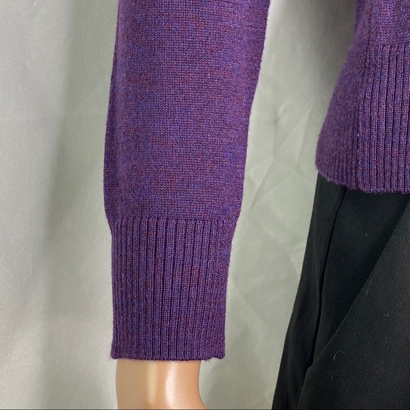 BANANA REPUBLIC Dark Purple Rosette Cardigan - Picture 5 of 6